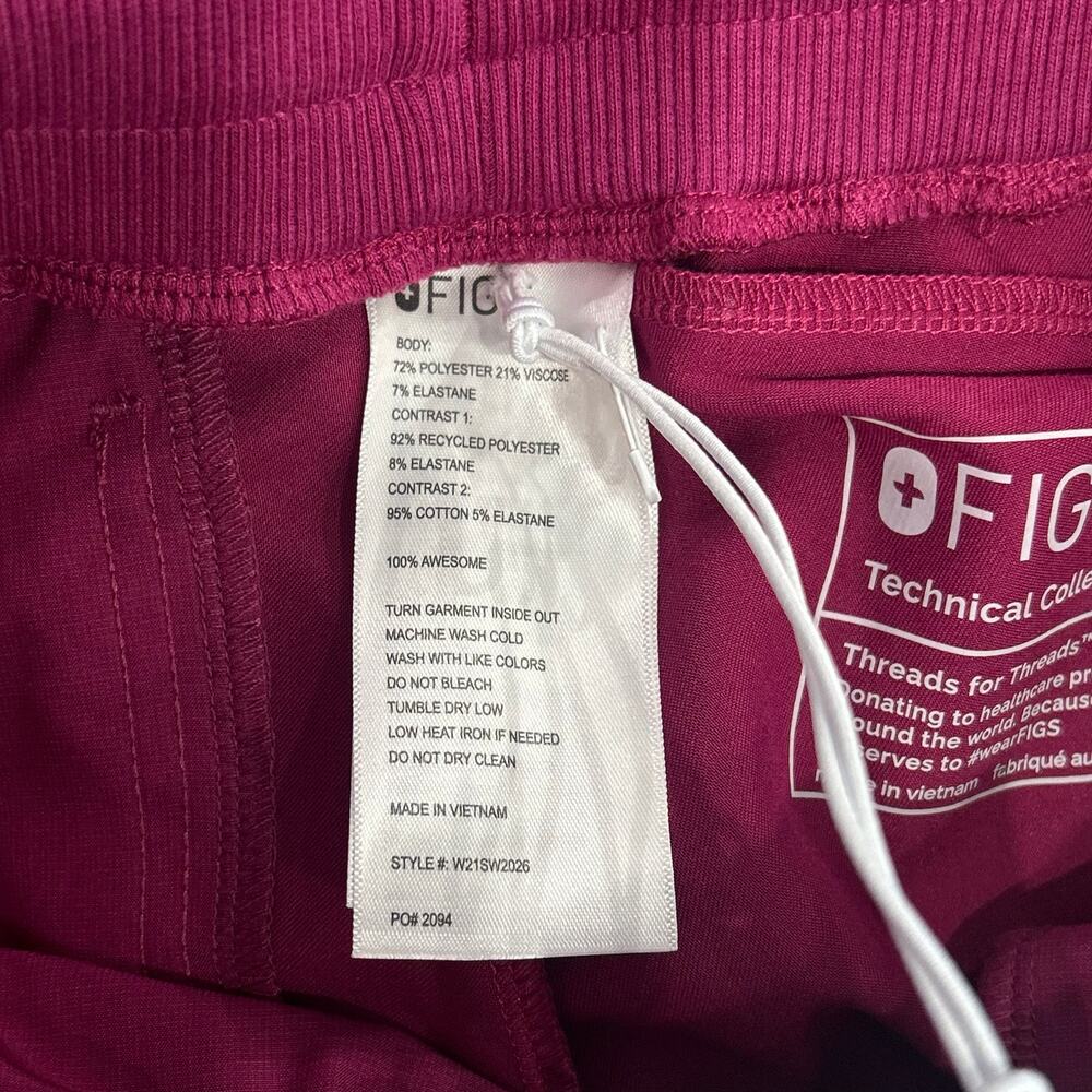 NWT Figs Boston Slim Jogger Scrub Pants in Dark Magenta Size XXS - Picture 7 of 7